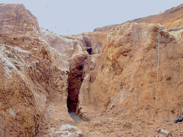 Travaux antiques mis à jour lors de l’exploitation de la mine à ciel ouvert de la Fagassière.