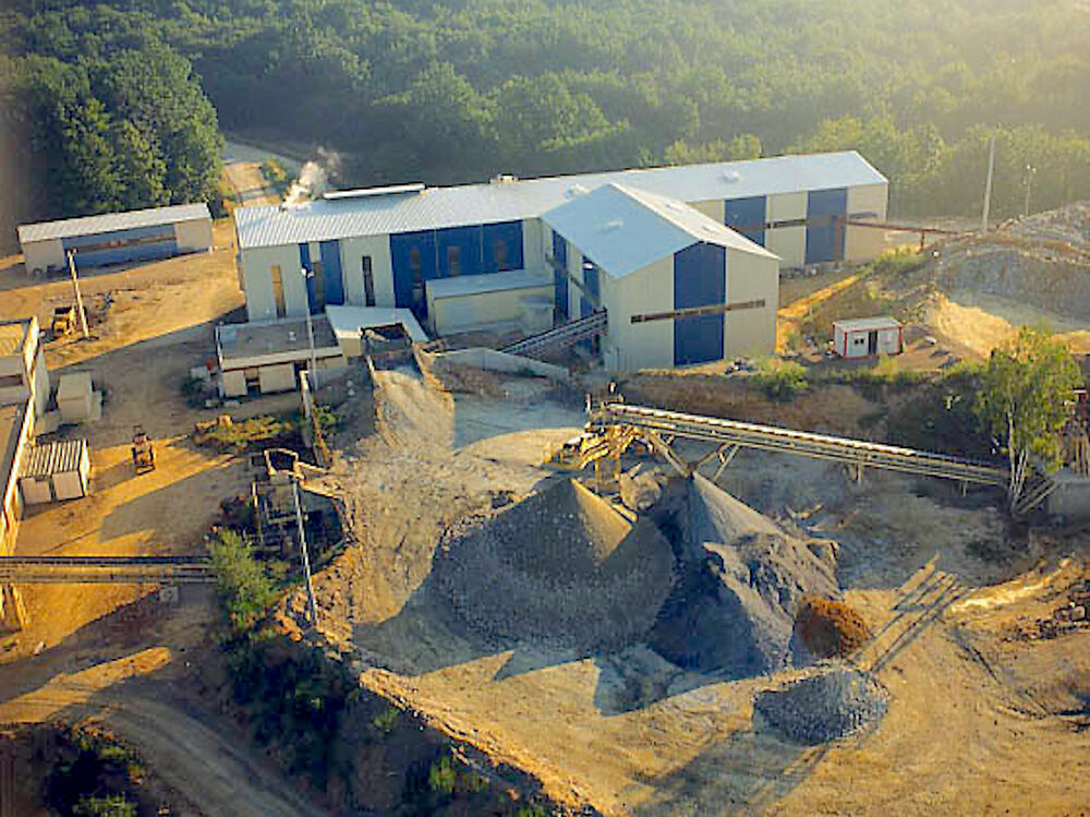 Vue aérienne de l’usine de traitement