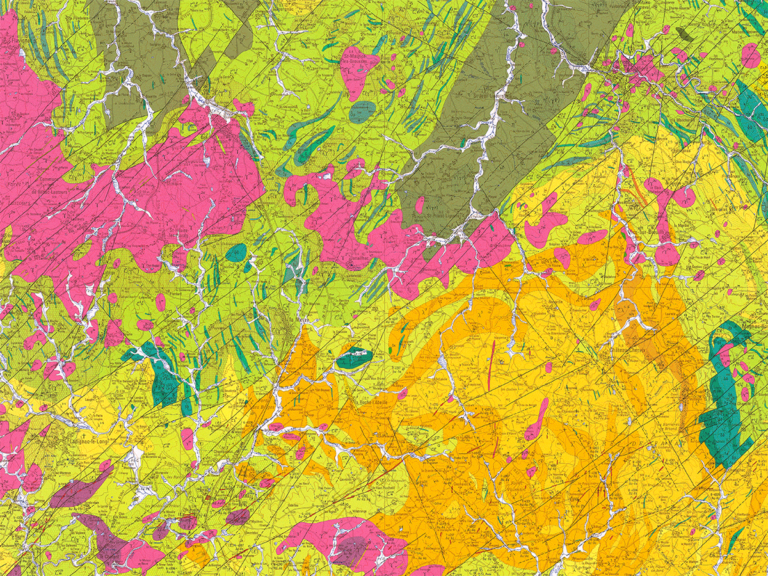 Carte géologique au 1 : 50 000 de Nexon. Source BRGM