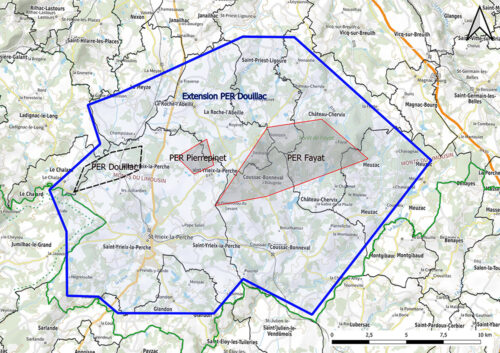 Carte de l'extension du PER Douillac