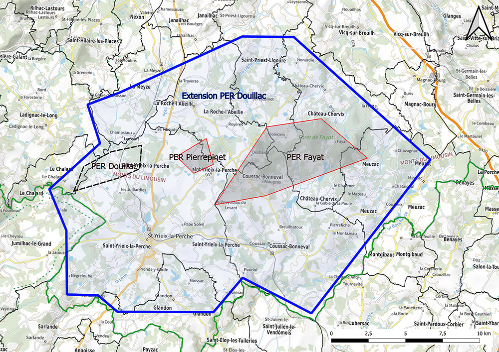 Carte de l'extension du PER Douillac