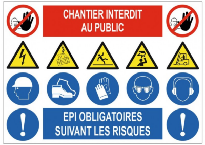 Exemple de signalisation aux abords du chantier de sondage
