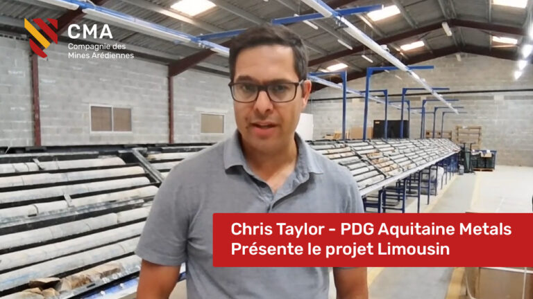 Juillet 2025 - Chris TAYLOR, CEO d’Aquitaine Metals Corp. et directeur de la Compagnie des Mines Arédiennes présente le projet Limousin
