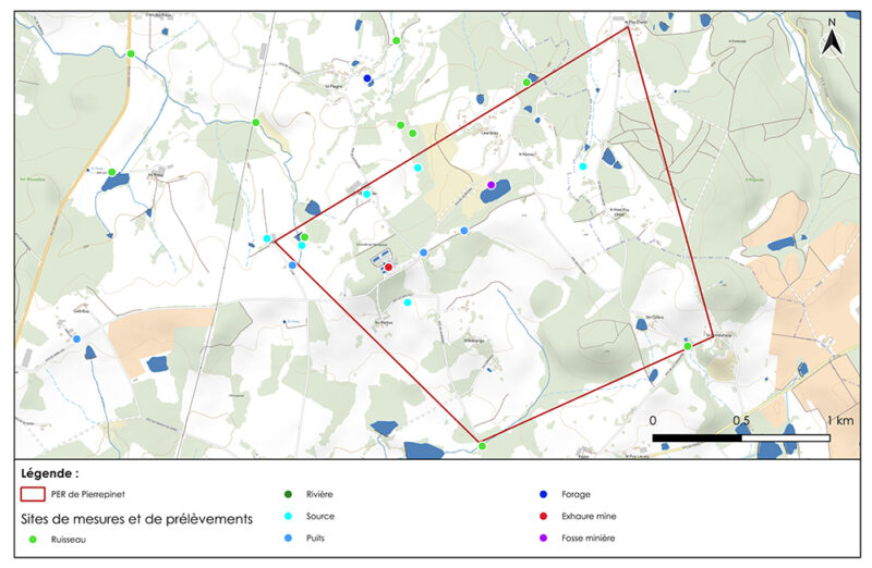 Localisation des prélèvements sur PER pierrepinet