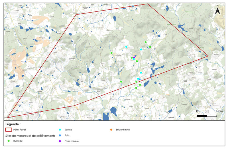 Localisation des prélèvements sur PER Fayat