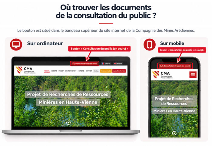 Explication bouton consultation du public